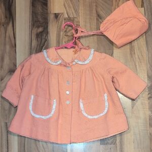 1959s Baby Jacket with Matching Bonnet